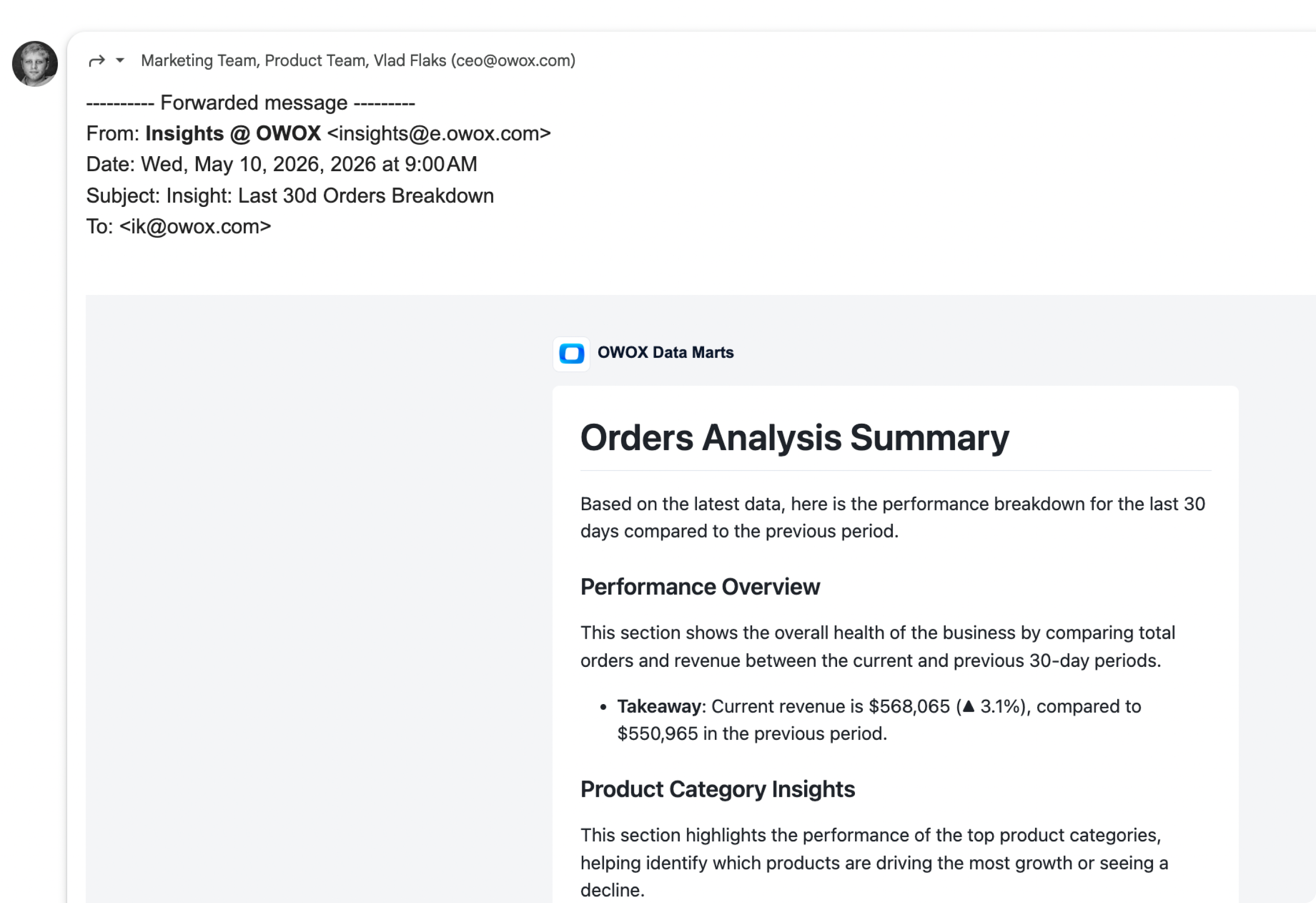 Forward insights, not spreadsheets
