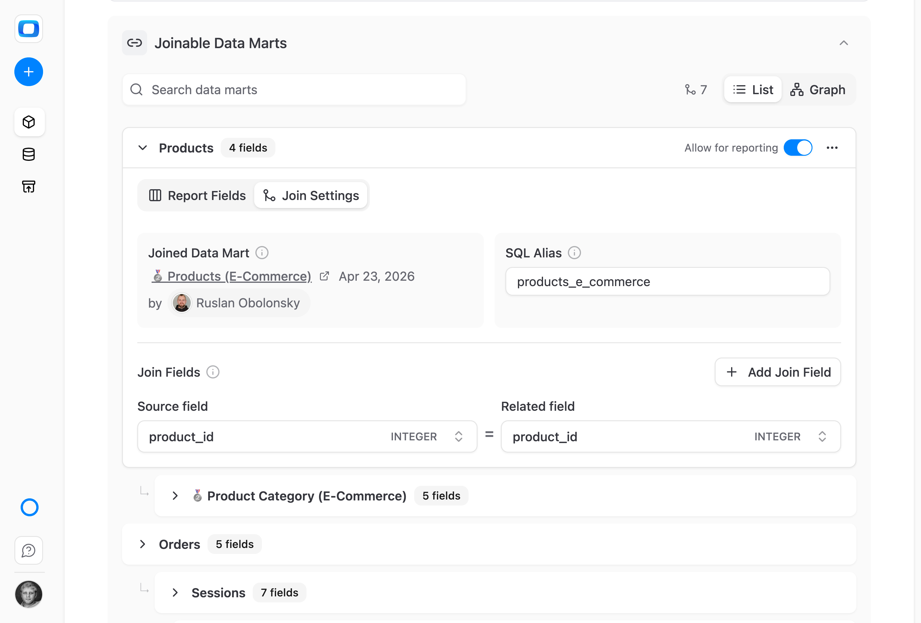 Declare relationships, not a full data model
