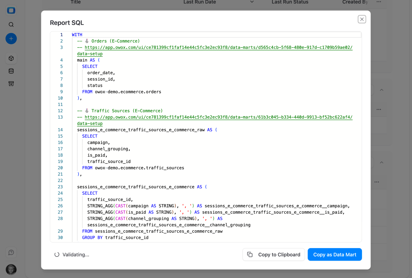 Joins come from your definitions