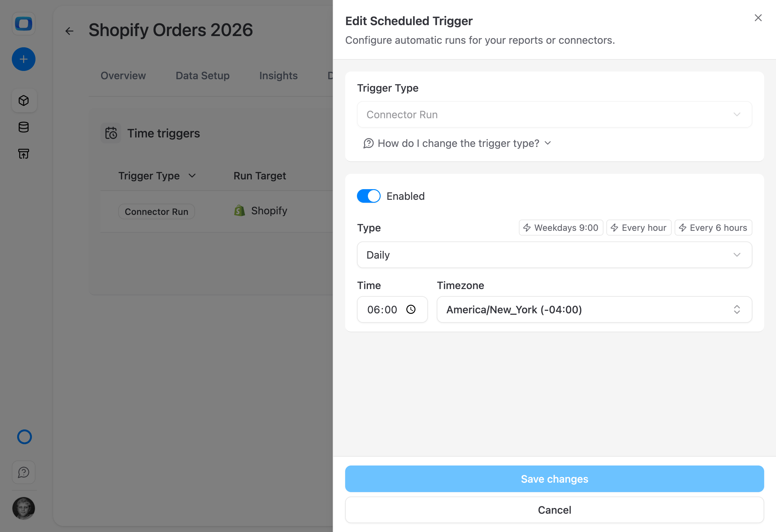 Schedule source refreshes – Connector Triggers