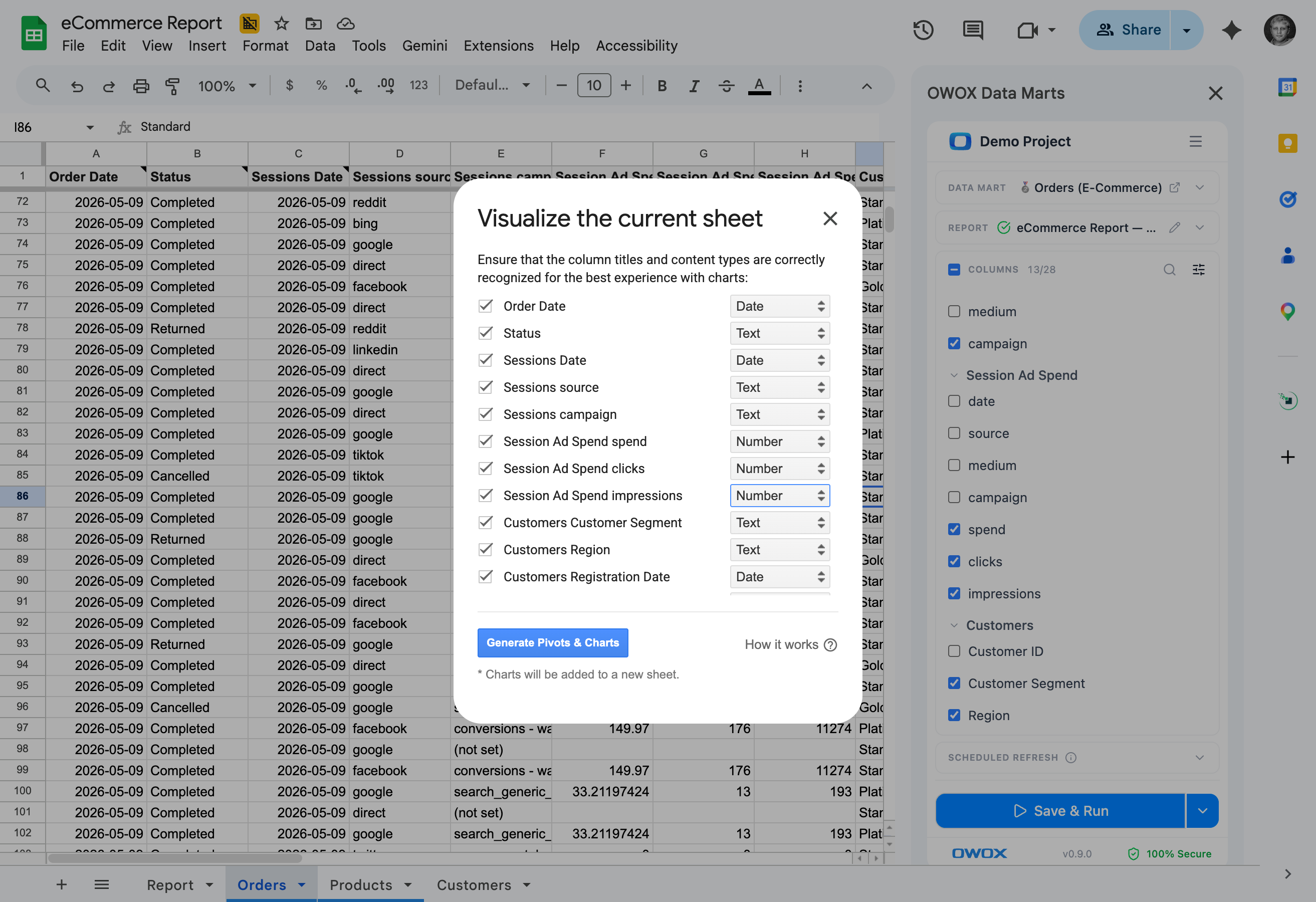 The Visualize flow, step by step