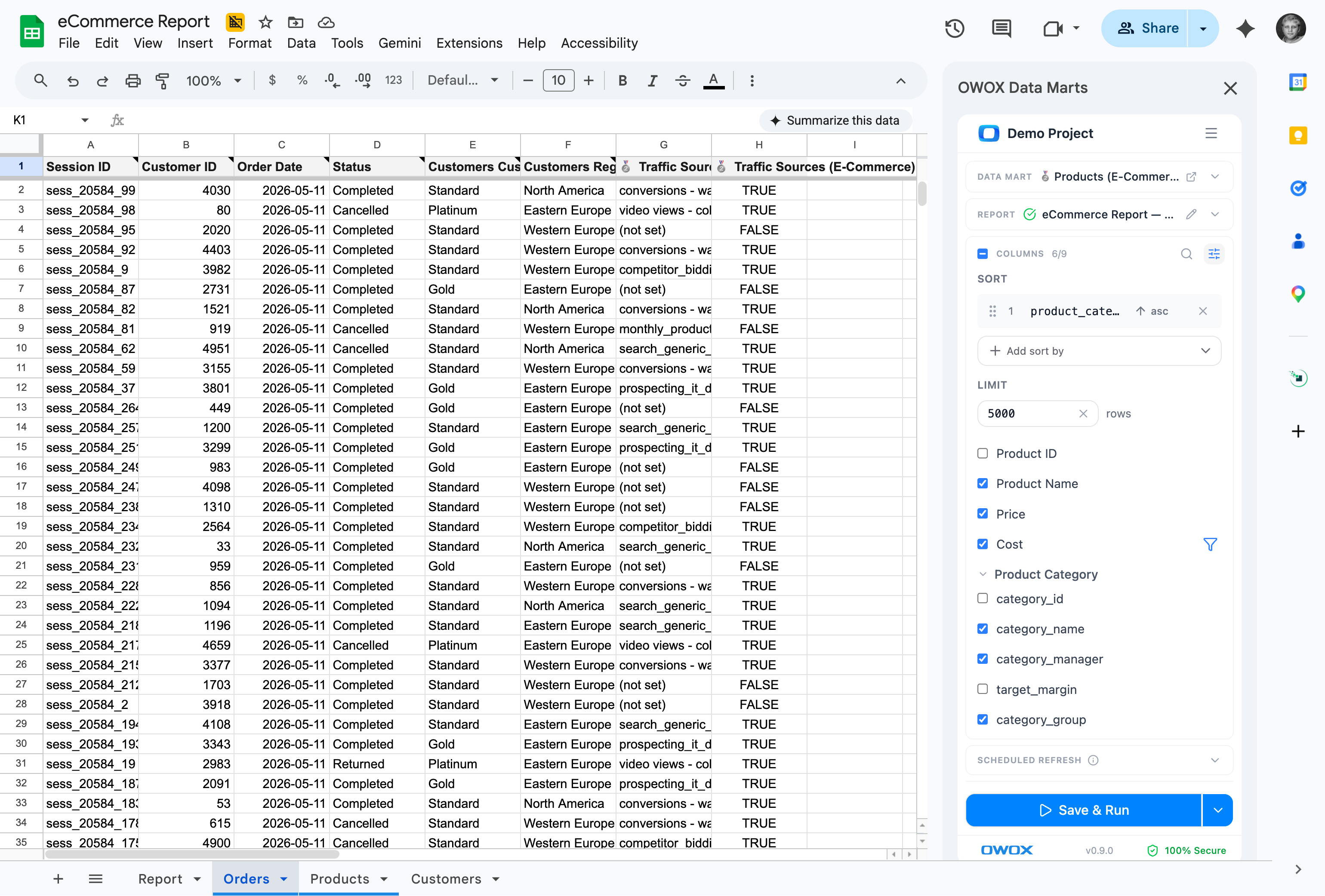 Pull live data without leaving your Sheet