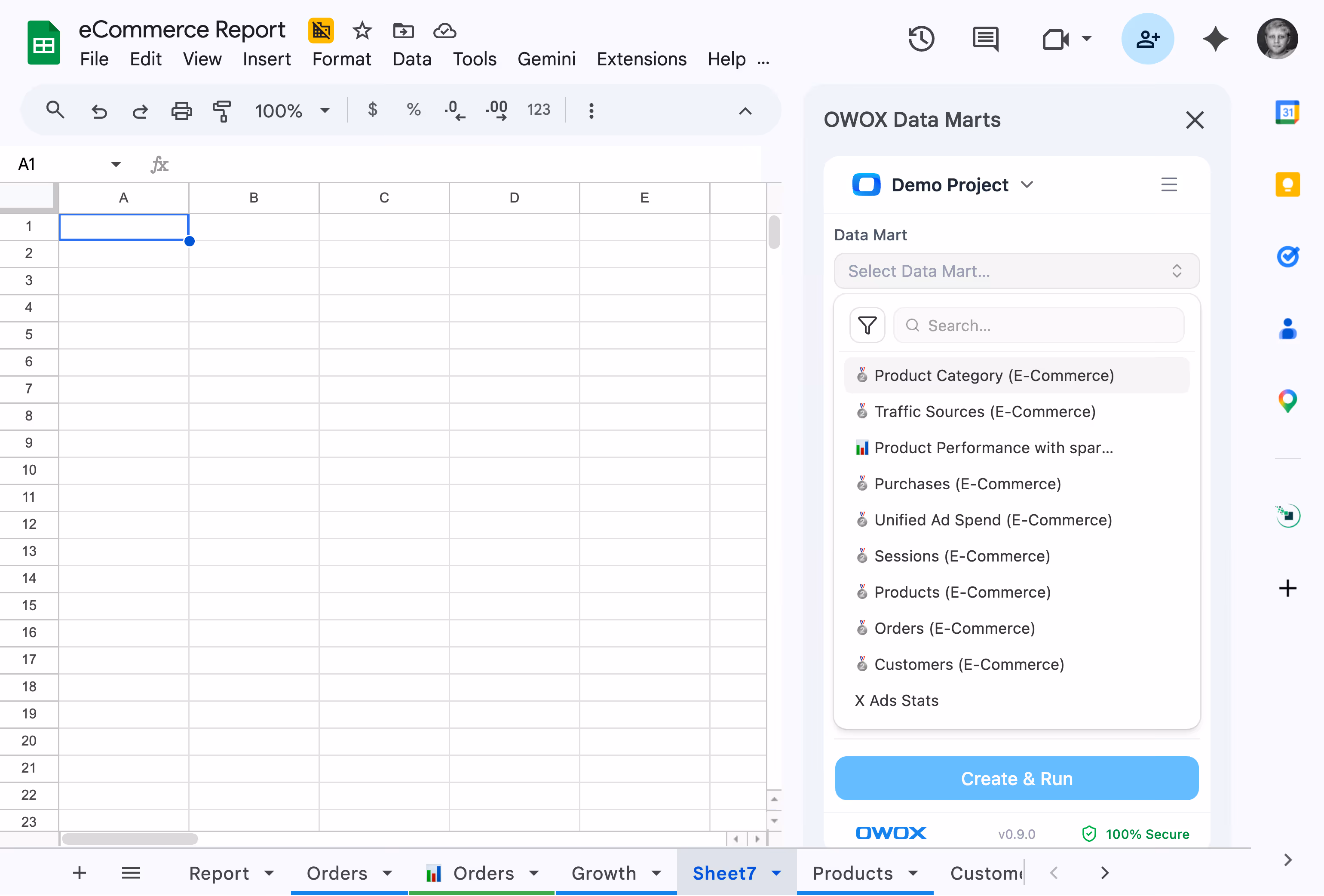 Self-serve in Google Sheets